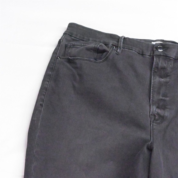 Good American 24‎ PlusGood Legs Crop Black Stretch Denim Jeans - Picture 2 of 7